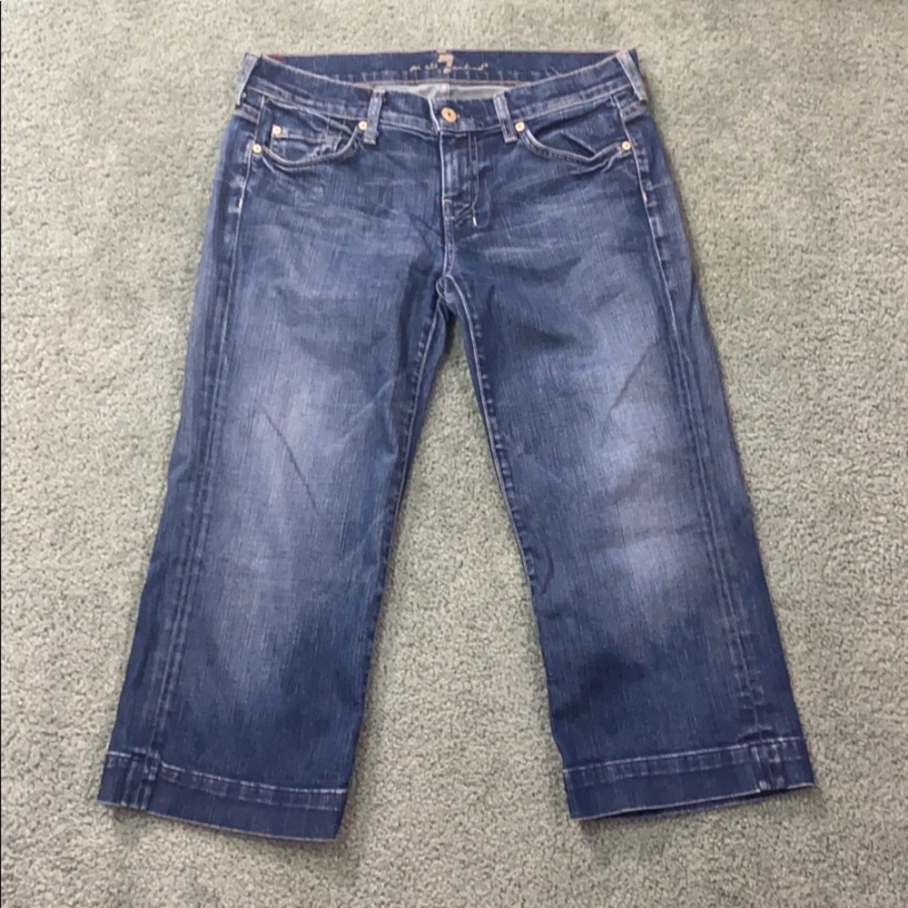 7 For All Mankind Dojo Crop Jeans Dark Wash 28